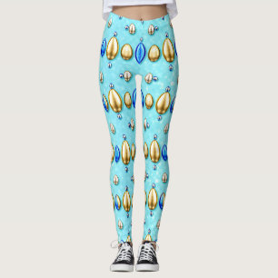 PAAS EIEREN ~ Goud Blauw Zilver 3D ~ Leggings