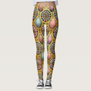 PAAS EIEREN ~ Goud Roze Blauw 3D ~ Leggings