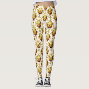 PAAS EIEREN ~ Goud Wit 3D ~ Leggings