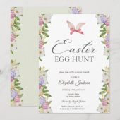 Paas Eieren Konijn Oren Bloemen Brunch & Bubbelwij Kaart (Voorkant / Achterkant)