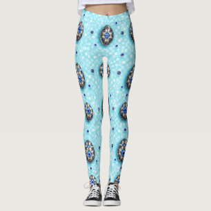 PAAS EIEREN ~ Schakeringen van Blauw 3D ~ Legging
