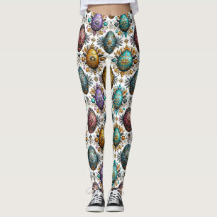 PAAS EIEREN ~ Wit Meerkleurig 3D ~ Leggings