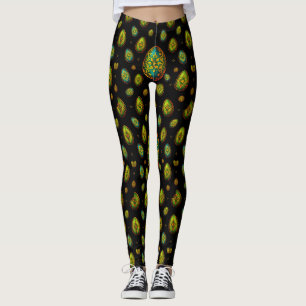 PAAS EIEREN ~ Zwart Groen Goud 3D ~ Leggings