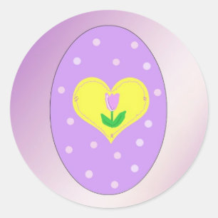 Paas eitje in paars ronde sticker