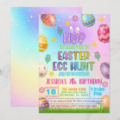 Paas eitjes jacht uitnodiging - Pastels (Voorkant / Achterkant)