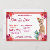 Paas eitjes jacht Waterverf Bloemstuk Konijn Uitno Notitiekaartje (Voorkant)