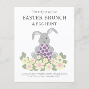 Paas eitjes jagen Lente brunch Konijn Bloem Budget Flyer