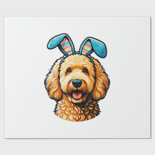 Paas Goldendoodle Hond met Konijnenoren, Pasen Cadeaupapier