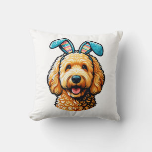 Paas Goldendoodle hond met konijnenoren, Pasen Kussen