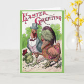  Paas Kaart - Dressy Chickens (Gele Bloem)