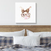 Paas Konijn Cute Bril Luipaard Konijn Konijn Eenvo Canvas Afdruk (Insitu (Slaapkamer))