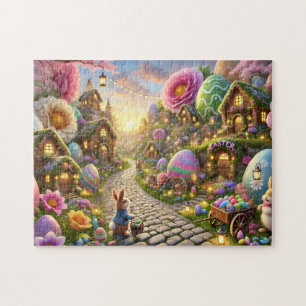 Paas Konijn Dorp Whimsical Lente Scene Legpuzzel