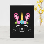 Paas Konijn Eenhoorn Paasei Eieren Grappig Cadeau Kaart (Gele Bloem)