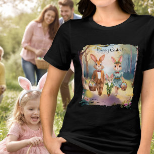 Paas Konijn Familie Op Jacht naar Eieren - Waterve Tri-Blend Shirt