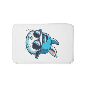 Paas Konijn Gezicht Honkbalpet Zonnebril Konijn B Badmat