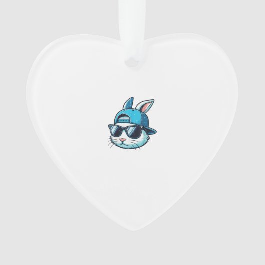 Paas Konijn Gezicht Honkbalpet Zonnebril Konijn B Ornament (voorkant)