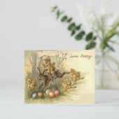 Paas Konijn Kuiken Gekleurde Geverfde Ei Vlag Feestdagenkaart (Staand voorkant)