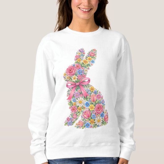 Paas Konijn met Bloemen Trui (Voorkant)