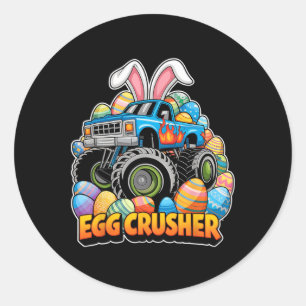 Paas Konijn Monster Truck Ei Verpulveraar Grappig Ronde Sticker