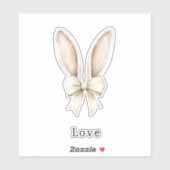 Paas Konijn Oren Boog Liefde Sticker (Vel)
