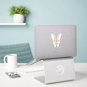 Paas Konijn Oren Boog Liefde Sticker (Laptop op bureau)