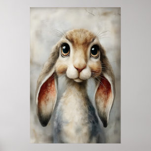 Paas Konijn Print, Lente Konijn Cottagecore Poster