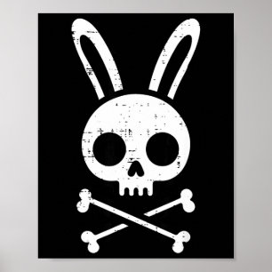 Paas Konijn Schedel Kruis Botten Konijn Goth Manne Poster