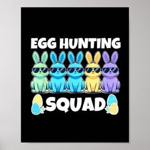 Paas Konijn Squad Humor Eieren Jacht Dag Poster