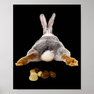 Paas Konijn Staart Grappige Poep Jelly Beans T-shi Poster
