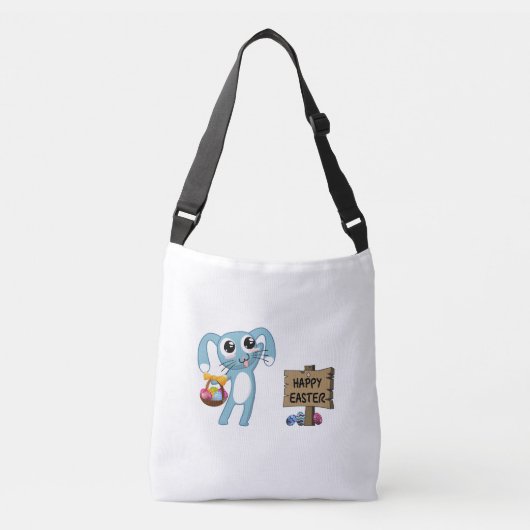 Paas Konijn wenst Prettig Pasen Crossbody Tas (Voorkant)