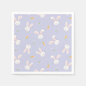 Paas Konijnen en Wortels Lavendel Lente Servet (Voorkant)