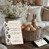 Paas Lentewaterverf Ei Brunch—Pastelkleurige Feest Kaart