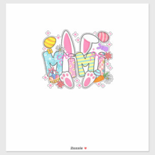 Paas Mimi Konijn Oren Coquette Strik Paashaas  Sticker