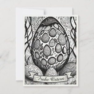 Paas-motief monochrome Cartoon met paaseieren 2502
