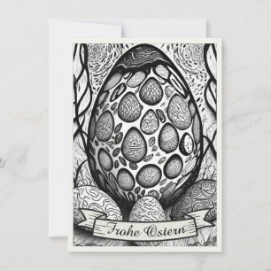 Paas-motief monochrome Cartoon met paaseieren 2502