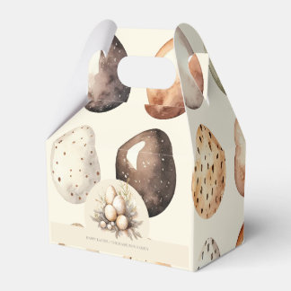 Paas pastel Paaseieren ontwerp in Crème & Bruin Bedankdoosjes