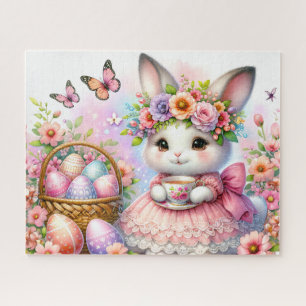 Paas roze konijn legpuzzel