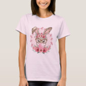 Paas Schattige Bloemen Bunny Luipaard Gift T-shirt (Voorkant)