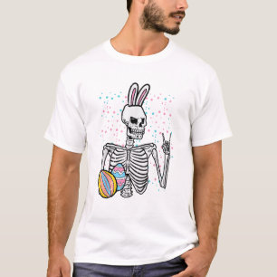 Paas Skelet Konijn Rots Hand Rocker Jongens Kinder T-shirt