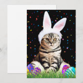 Paas Tabby Kat Feestdagenkaart (Voorkant / Achterkant)