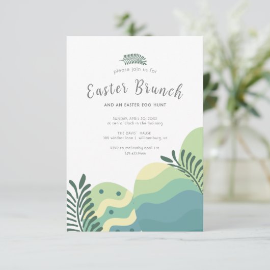 Paas tak en een Paaseierenjacht groen Bedankkaart (Staand voorkant)