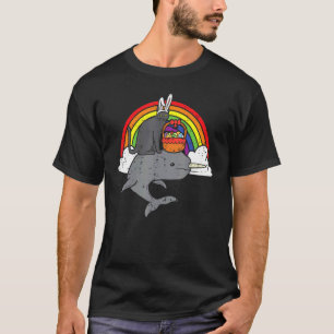 Paas Zwarte Kat Konijn Op Narwal Regenboog Jongens T-shirt
