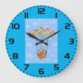 Paasballonmand met kleurrijke eieren grote klok (Voorkant)