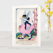  paasbare Bunny Kaart (Gele Bloem)