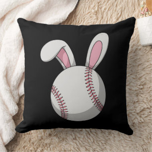 Paasbasebal Bunny Cute Konijnenoren Kussen