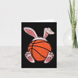 Paasbasketball Lover Bunny Ears Ball Cute Rabbi Kaart