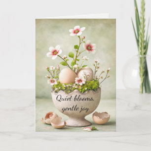 Paasbegroetingskaart Minimale bloem lente Bedankkaart