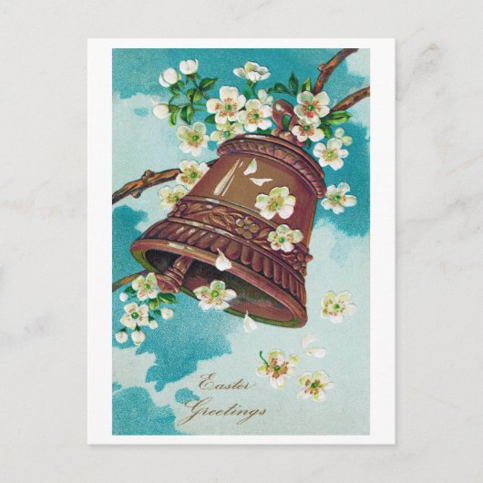  paasbell en Cherry Blossom Briefkaart (Voorkant)
