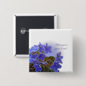 Paasblauw Afrikaans geweld Vierkante Button 5,1 Cm (Voorkant /achterkant)