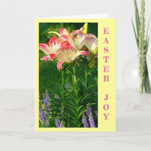 PAASBlijdschap/ RODE EN WITTE LELIES/MAATWERK Feestdagen Kaart